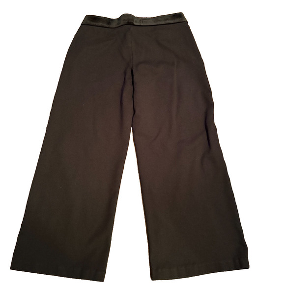 Haver + Blair Black Wide Leg Cropped Pants Pull on sz L velvet waistband career - Picture 3 of 7